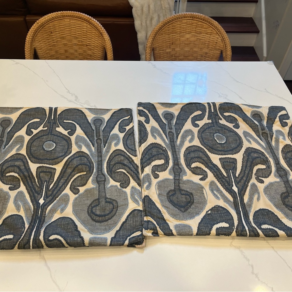 Pottery Barn Kenmare Ikat Embroidered Throw Pillows